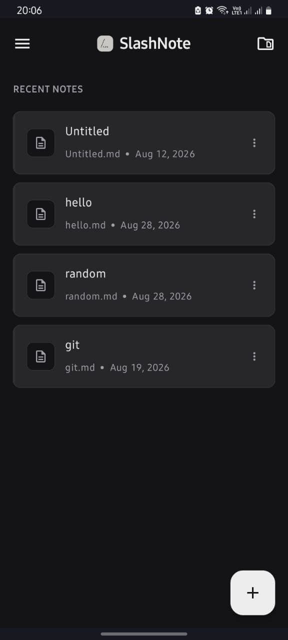 SlashNote Android Mobile App Preview